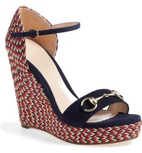 gucci carolina wedge sandals|Gucci wedge price.